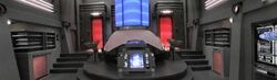 The warp core of a Defiant-class starship