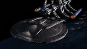 Enterprise (NX-01) leaving drydock
