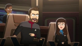 Riker und Troi auf der Titan (2380)