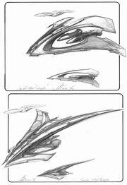 Son'a battle cruiser early February 1998 design concepts by John Eaves