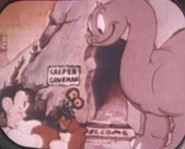 Casper Caveman et un dinosaure