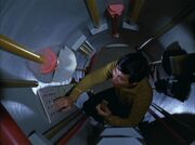 Hikaru Sulu inside Jefferies tube