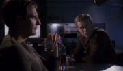 Archer and Tucker with drinks