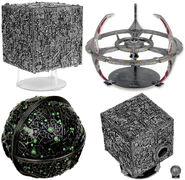 Oversized Borg Cube and Deep Space 9 promos