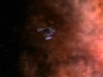 Class 2 shuttle caught in gravimetric shearline of proto-nebula