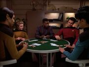 Junior officers playing poker