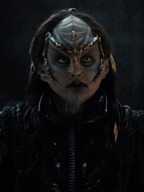 Chancellor L'Rell, a female Klingon, in 2257