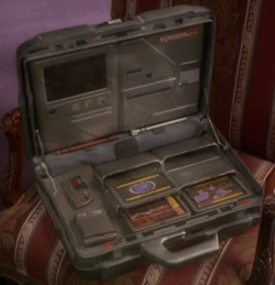 A suitcase with compartments designed to hold PADDs