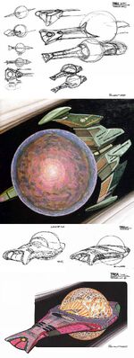 Tarellian starship design process by Andrew Probert