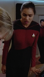 Enterprise-D female command bridge officer, 2365