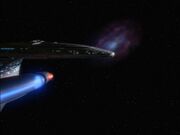 USS Enterprise-D approaches the MacPherson Nebula
