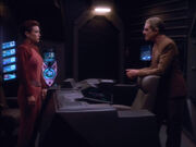 Kira and Odo look at each other