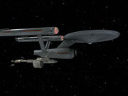 USS Enterprise alongside the Botany Bay (remastered)