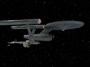 The USS Enterprise alongside the SS Botany Bay