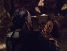 B'Elanna fights a holographic Cardassian