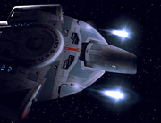 USS Defiant firing quantum torpedoes