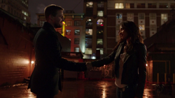 Oliver and Mari shakes hands before she returns to Detroit