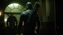 Adrian facing off against Green Arrow