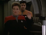 Ayala guarding Captain Janeway
