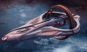 A wedge-shaped Vulcan  ringship