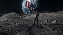 Ray Palmer retrieves the last fragment of the Spear from the US flag on the moon