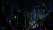 Gotham at night during Christmas