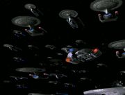 Federation fleet prepares to engage Xindi fleet