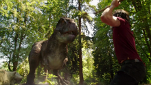 Dinosaur chases Ray Palmer