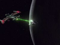 Klingon Negh'Var fires on SC-4