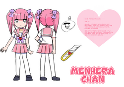 Why there are 2 Menhera-chans? I know why the pink one is called like that  but as I know the other one is a character from an anime? I think she's  called