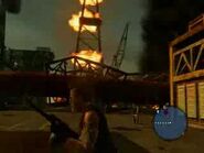 One of the mercs destroying an oil rig.