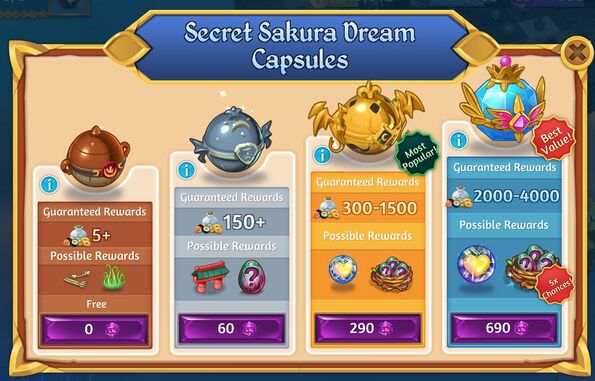 Secret sakura dream capsules 10 20