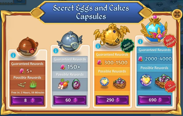 6th eggs and cakes capsules