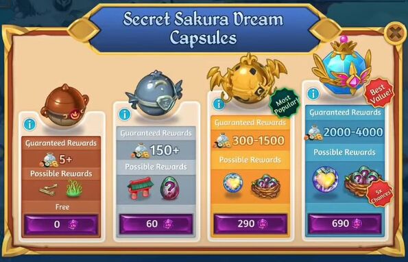 Secret 5th sakura dream capsules