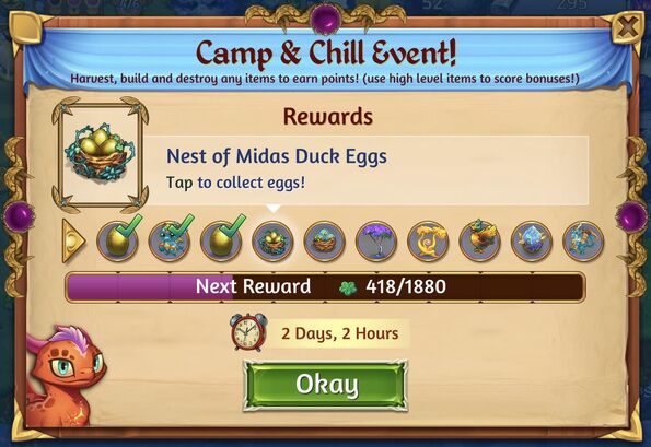 1st camp and chill rewards