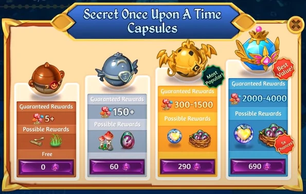 Secret 2 once upon a time capsules