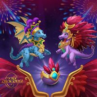 Carnival Event Banner featuring Samba and Jester Dragons