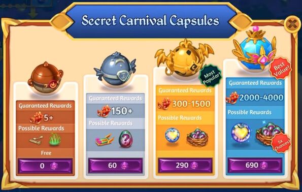 Secret 1st carnival capsules