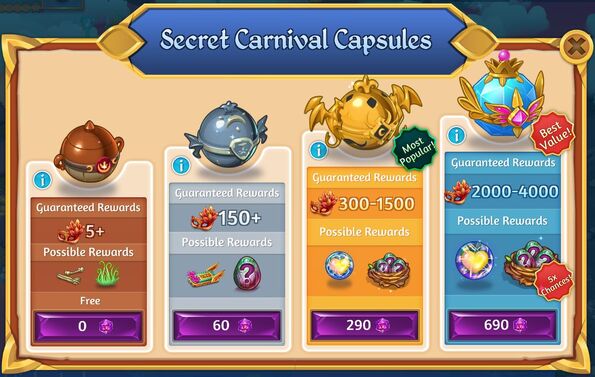 Secret 4th carnival capsules