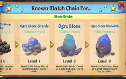 A picture of the Stone Bricks merge chain view