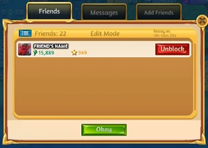 Friends' editing menu