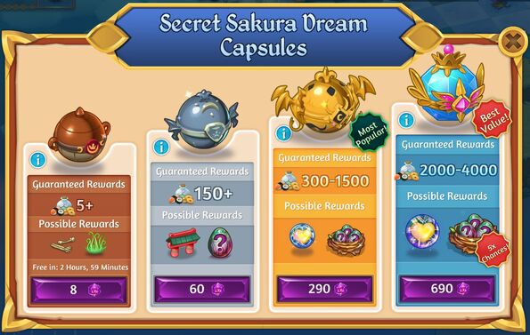 Secret 10th sakura dream capsules