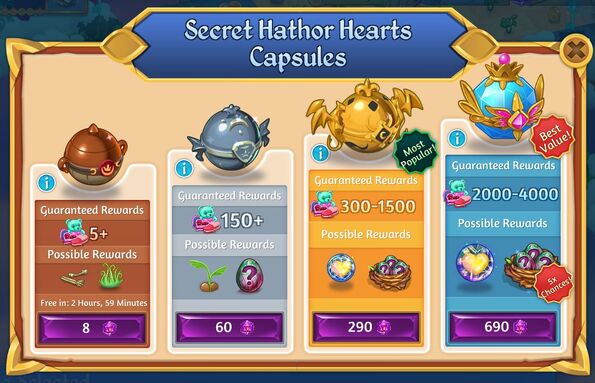 Secret hathor hearts 2 capsules