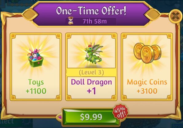3rd toy one time offer