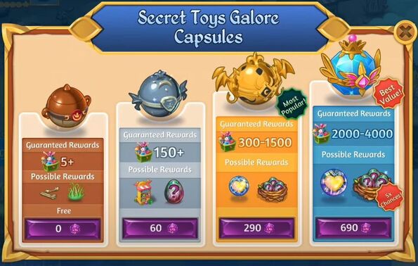 Secret 4th toys galore capsules