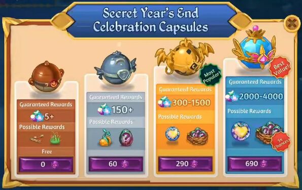 Year's end celebration capsules