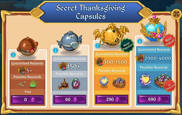 Secret 4th thanksgiving capsules