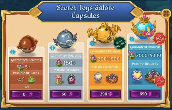 Secret 6th toys galore capsules