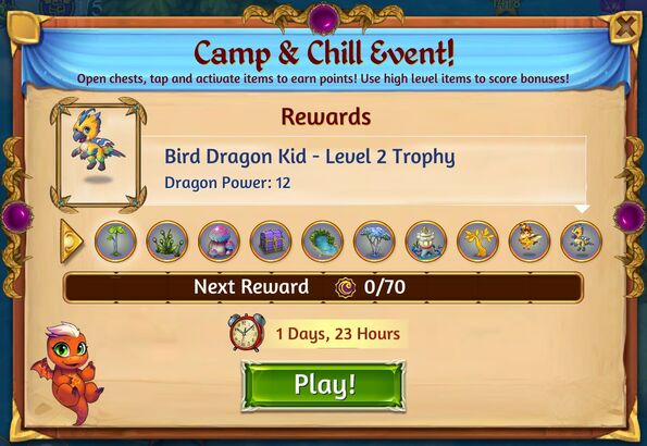 16th camp and chill rewards