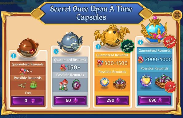 Secret 6 once upon a time capsules